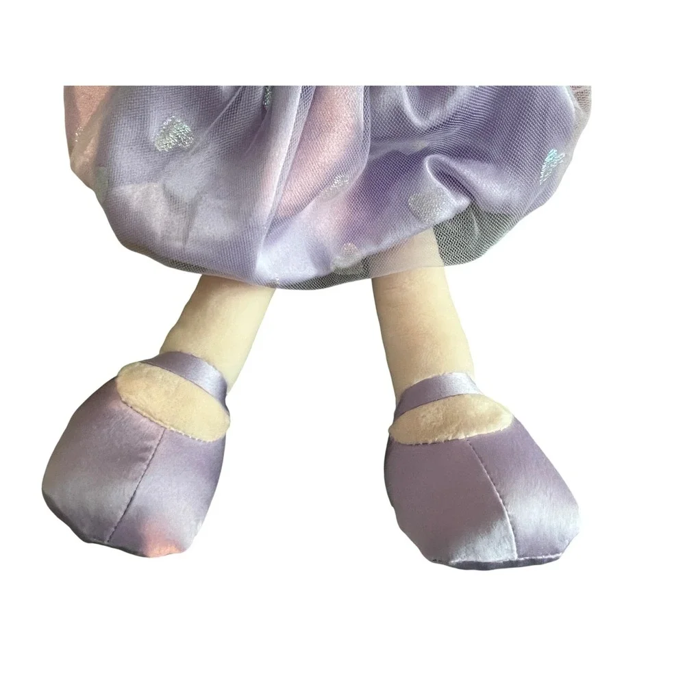 Gloveleya Baby Doll Gifts‎ Plush Curly Girl Toys with Love Purple Light Skin